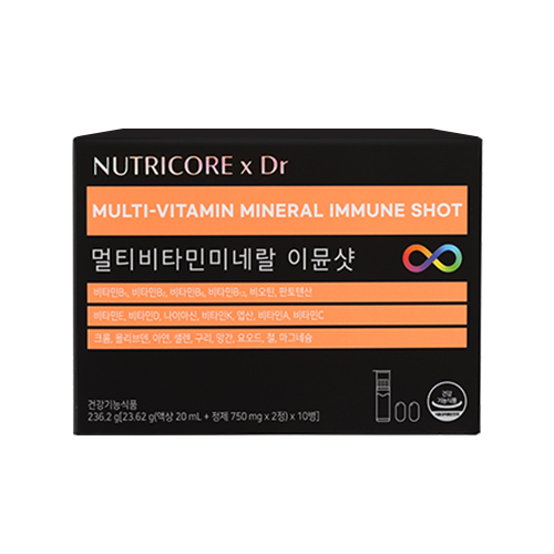 뉴트리코어 x Dr 액상 올인원 종합 멀티비타민 미네랄 이뮨샷 WCS 23.62g x 10병