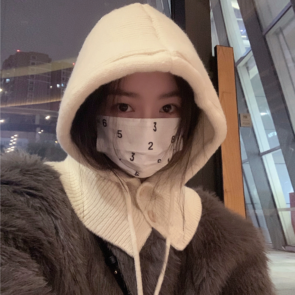 스트랩 니트 바라클라바 겨울 울 바라클라바 스키 후드 넥워머 방한 발라클라바 목토시 - 상품 이미지