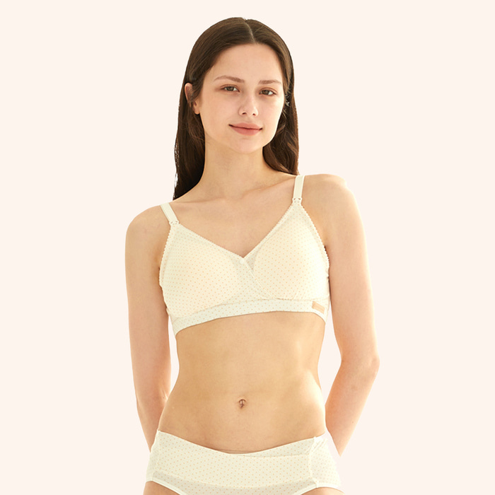 수유브라 원터치 텐셀 도트 임산부 속옷 노와이어 수유 브라 - 상세 이미지 3