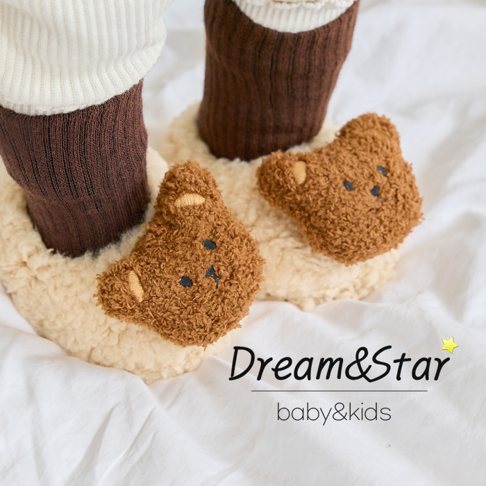 [꿈과별]뽀글베어 덧신 베이비 풋워머 아기양말 보행기슈즈