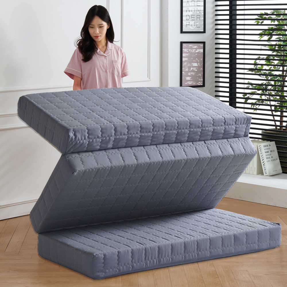 3단 접이식 원룸 바닥 수면매트 자취 접는 매트릭스 토퍼 단단한 침대형 5cm 멀티싱글