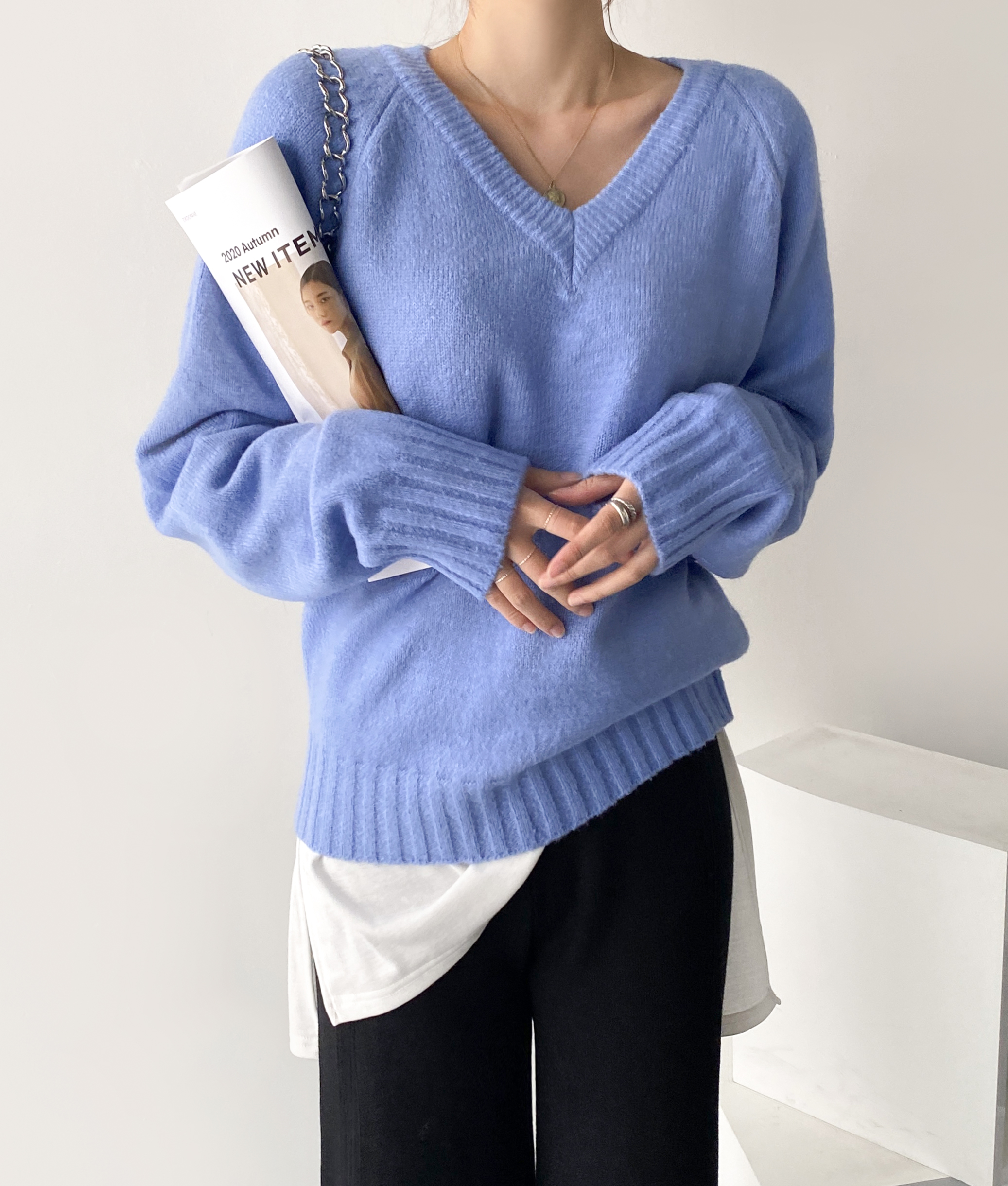 [엔드에이/무배] 반하나 브이넥 니트(9color) 이미지 7