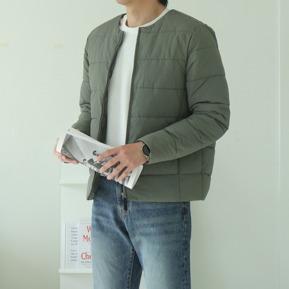1+1 남자경량패딩 빅사이즈 웰론 이너 유넥 패딩 이미지 2