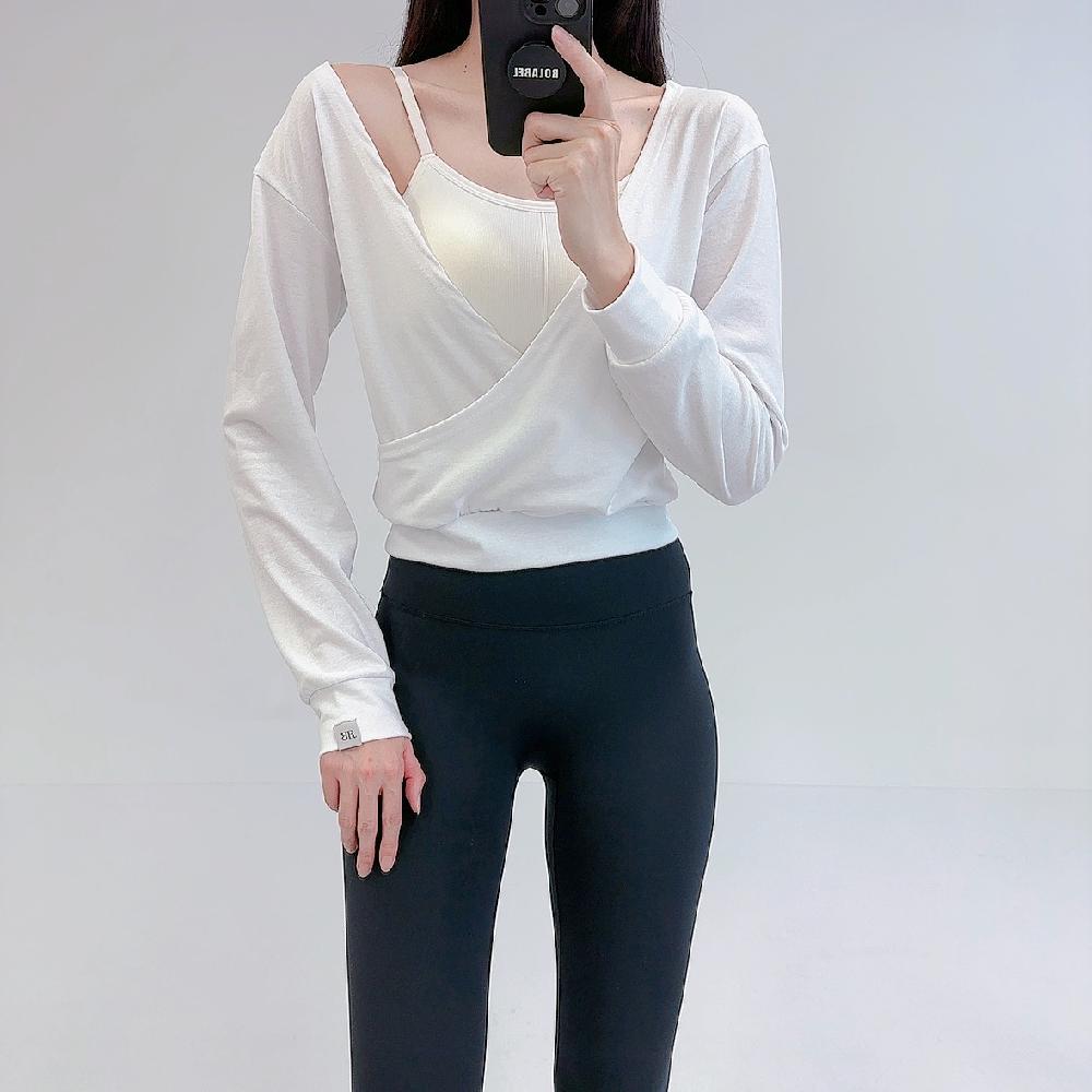 로라벨 히로 필라테스복 여성 요가복 필라테스 요가 상의 옷 커버업 운동복 탑 긴팔 크롭 - 상세 이미지 4