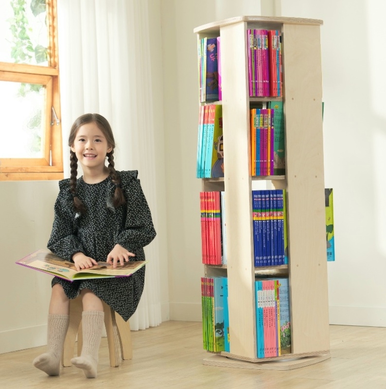 회전책장 아기  유아 키즈 어린이 책장 미르회전책장 4단 33-31-27-25