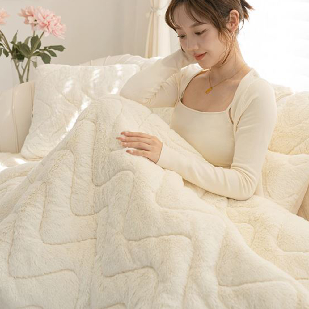 겨울 인조털 밍크 쇼파패드 2 3인용 제작 극세사 돌 소파토퍼 매트 깔개 화이트 70X150