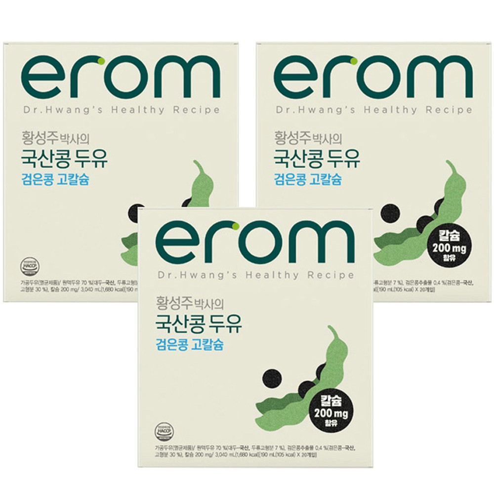 이롬황성주박사의검은콩고칼슘두유190ml,60개:원라이브:쇼핑몰