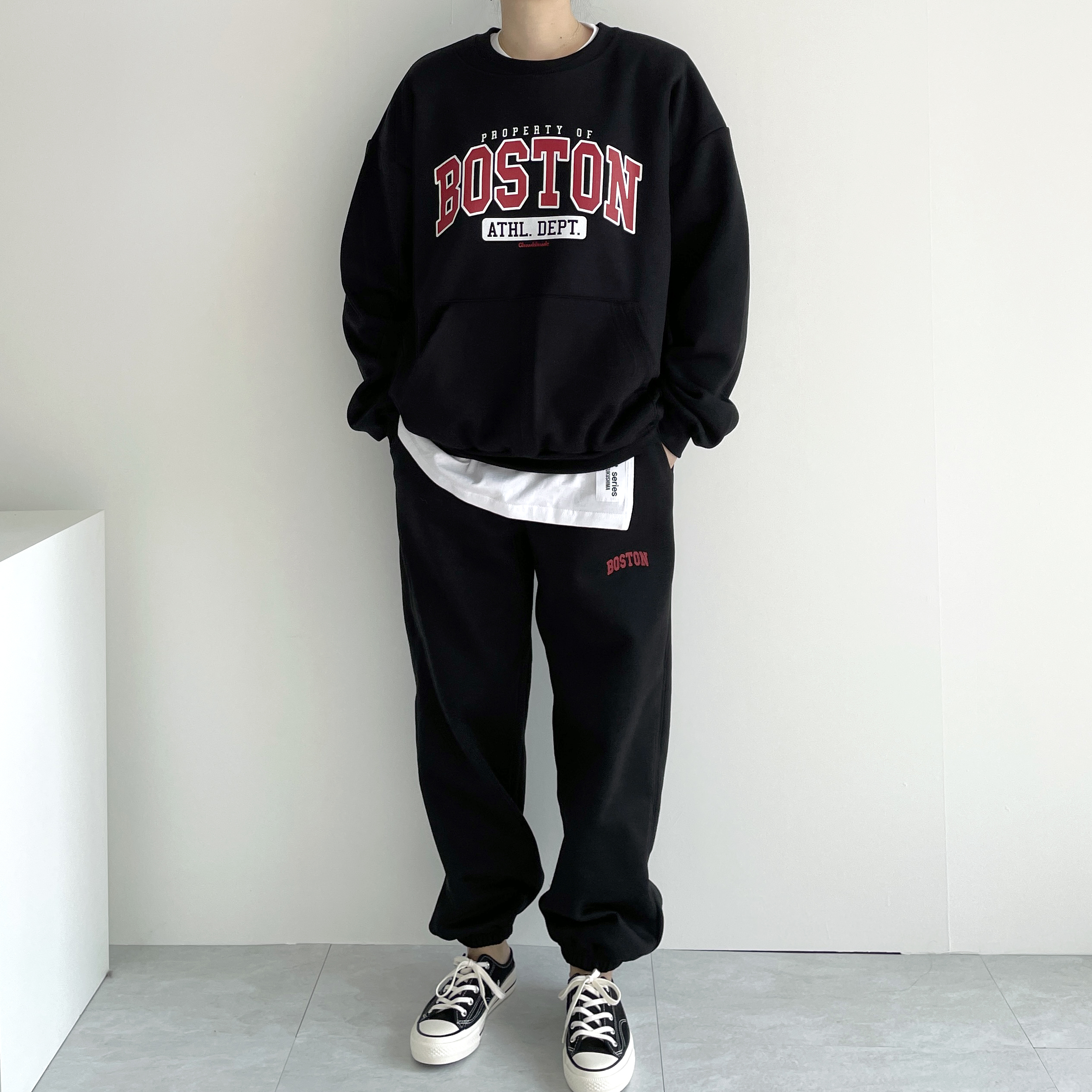보스턴 트레이닝셋업 기모트레이닝세트 빅사이즈셋업 이미지 1