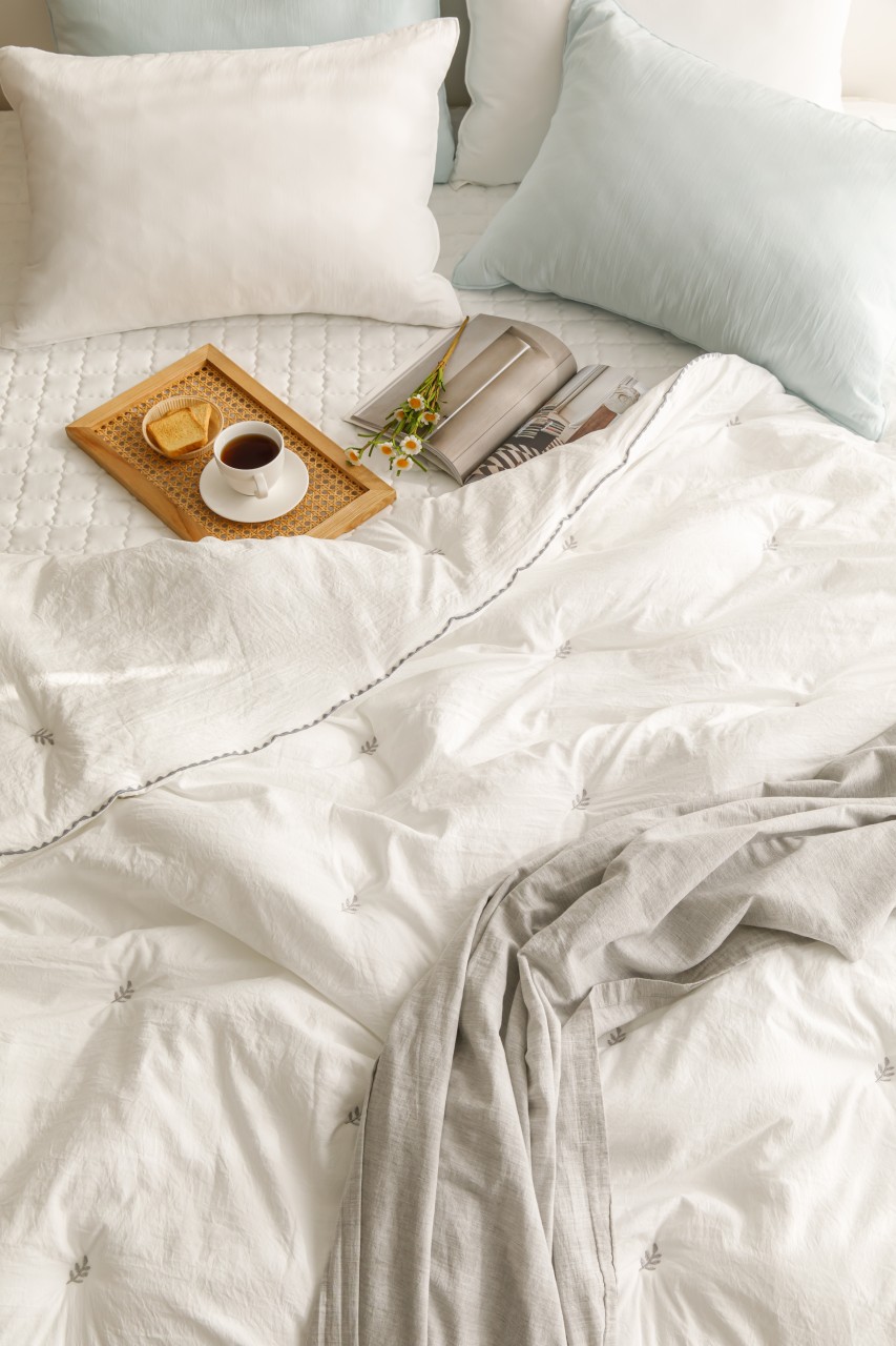 호텔이불 호텔침구 세트 퀸사이즈 신혼이불 침구류 리프자수