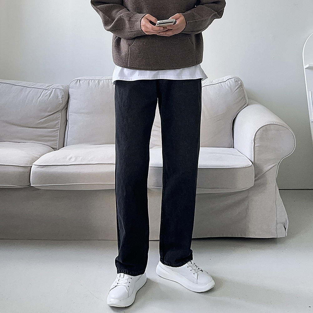 남자청바지 데님 부츠컷 통큰 남자와이드청바지 이미지 3