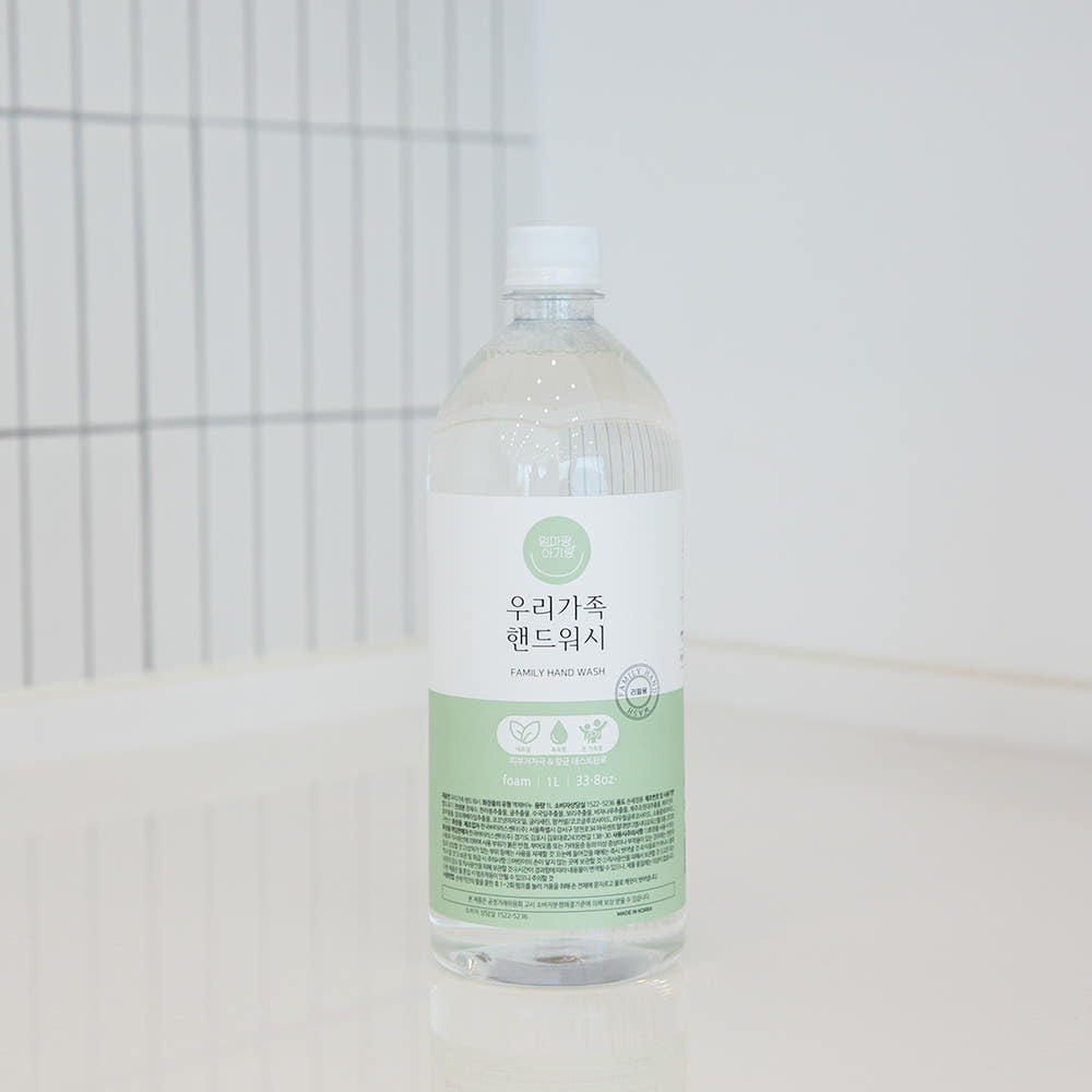 엄마랑아기랑 우리가족 핸드워시 폼 손세정제 거품비누 핸드솝 1L : 엄마랑아기랑 공식몰