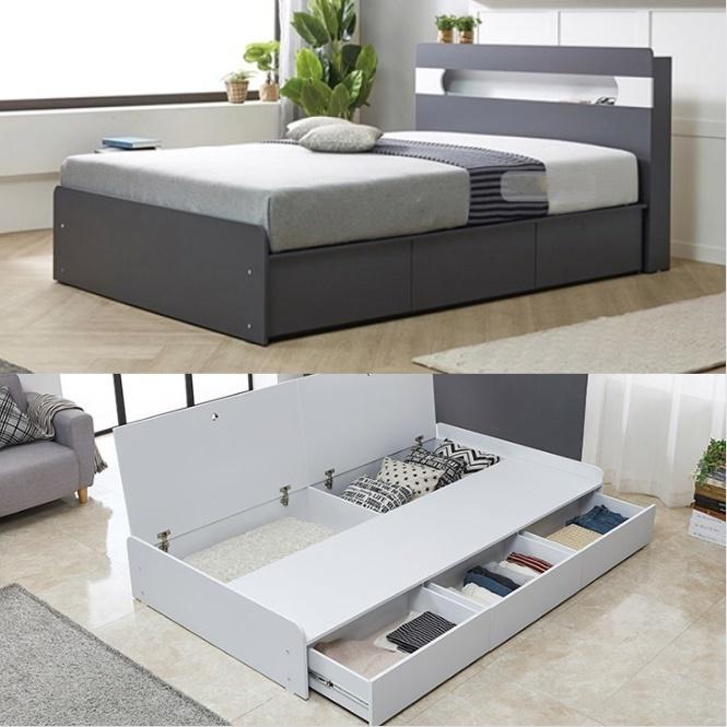 저상 침대 ss 낮은 침대 프레임 서랍형 싱글 침대 저상형