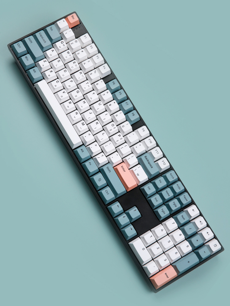 가츠 MK308 그린LED 수제 풀윤활 적축 커스텀 기계식 키보드 - 상품 이미지