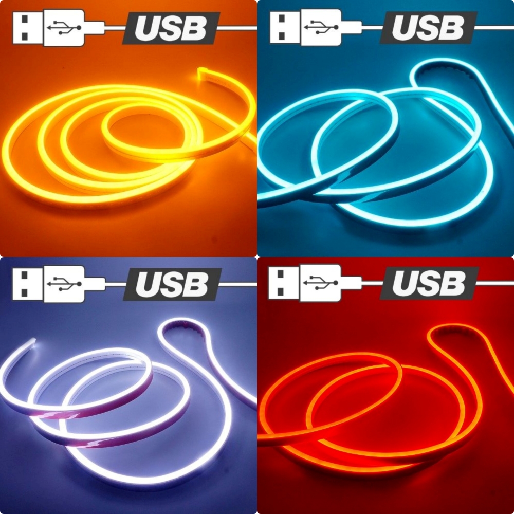 USB 5V 실리콘 플렉시블 면발광 LED바 방수 DIY 스트립 튜닝 조명 - 상품 이미지