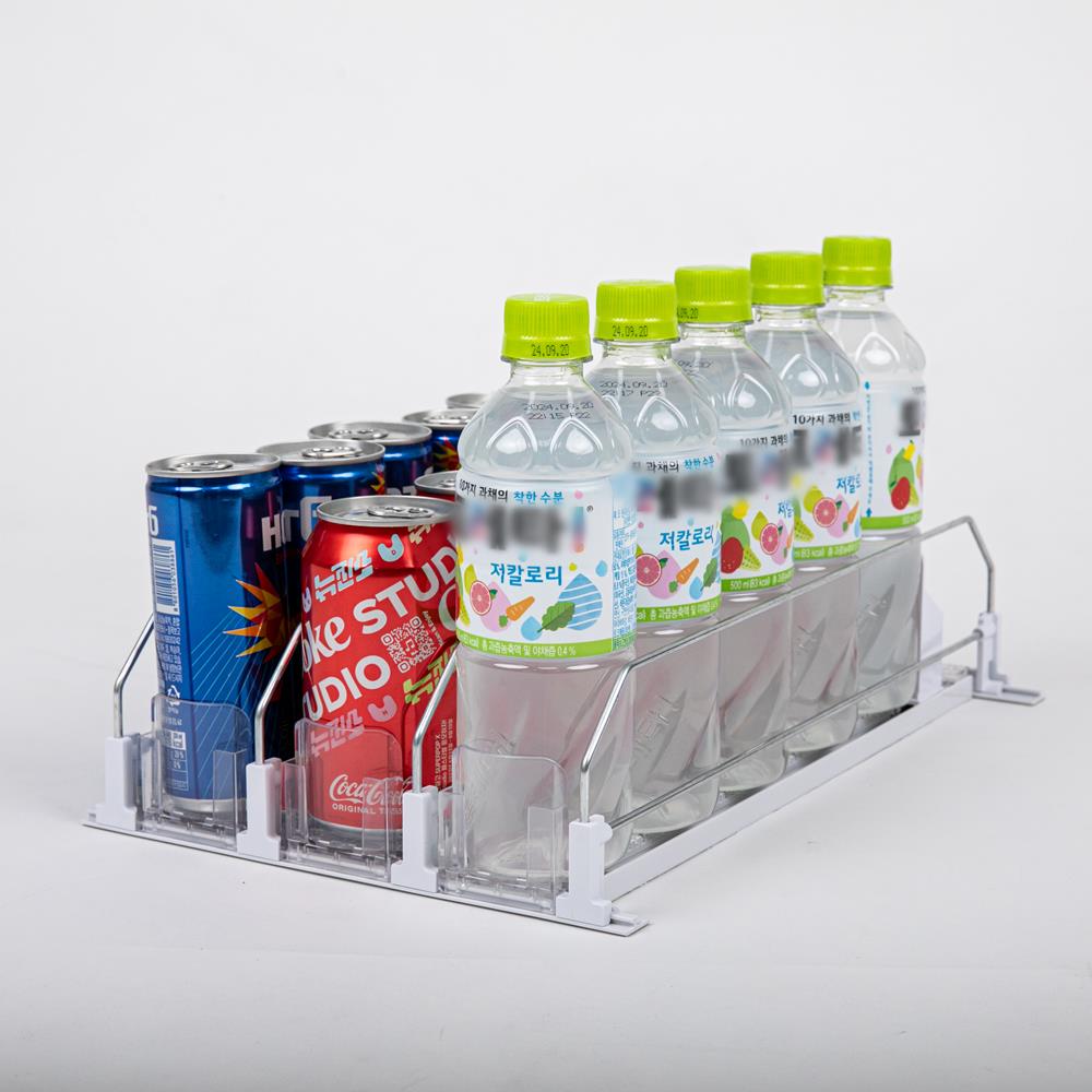 맨사템 냉장고 정리 맥주 캔음료 디스펜서 트레이 31cm 3칸 - 상품 이미지