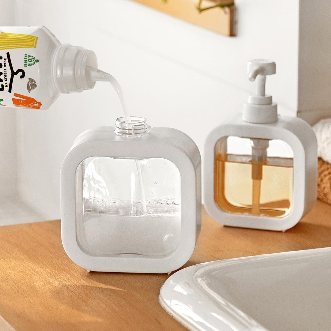 샴푸 디스펜서 주방세제 용기 핸드워시 물비니 공병 샴푸통 300ml - 상품 이미지