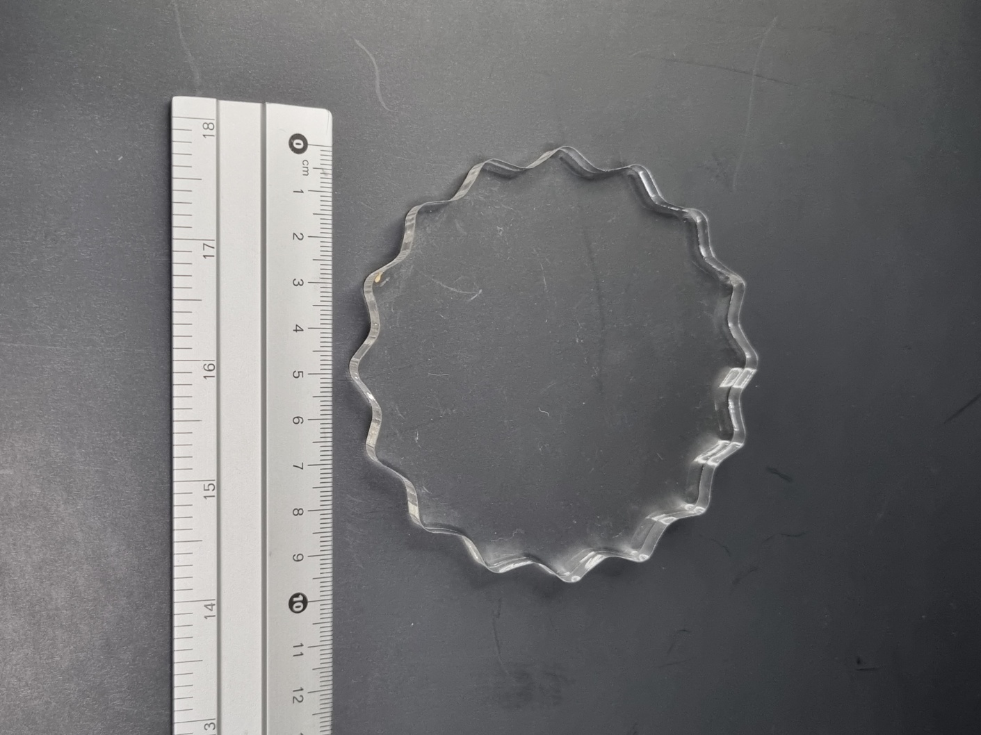 클리어스탬프 아크릴 블럭 그리드 커브 투명 정사각 5cm - 상세 이미지 2