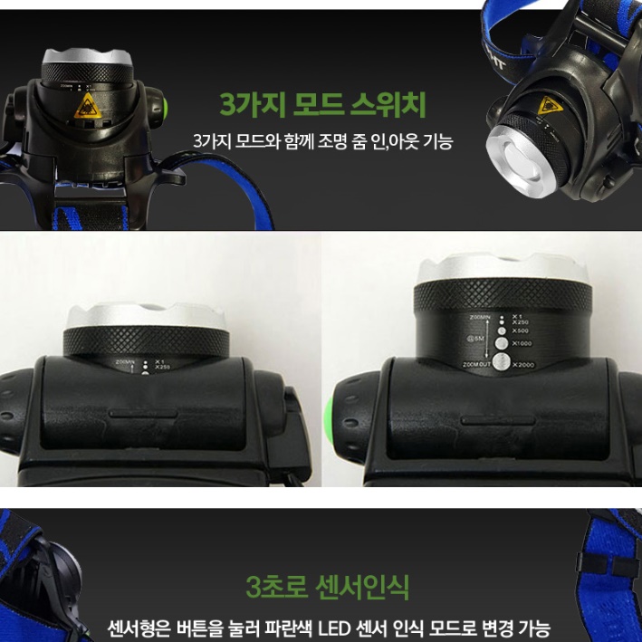낚시용 등산용 헤드랜턴 머리에 쓰는 랜턴 헤드라이트 일반형 - 상세 이미지 4