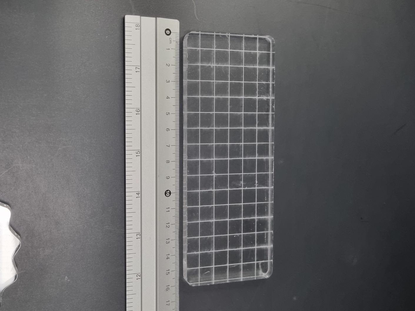 클리어스탬프 아크릴 블럭 그리드 커브 투명 정사각 5cm - 상세 이미지 3
