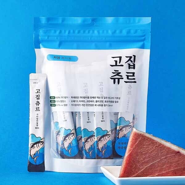 고집 츄르 30P 저염레시피 고양이 스틱 간식 북태평양 가다랑어, 330g, 1개 - 메인 이미지