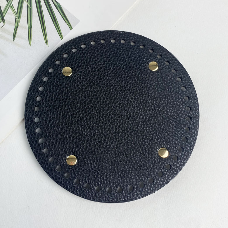 15x15cm) 원형 소꼬발 뜨개 가방바닥판 엠보인조가죽 이미지 6