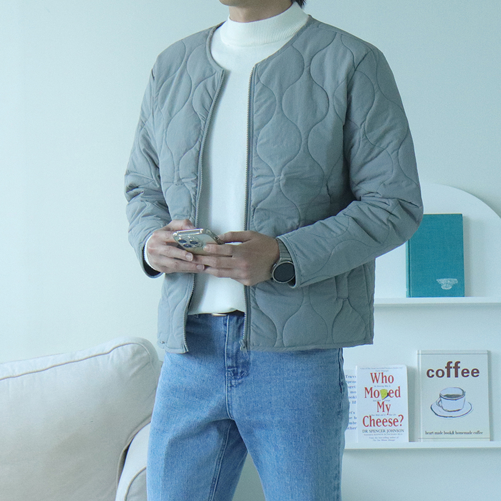 남자경량패딩 남자깔깔이 퀼팅 누빔 자켓 이미지 2