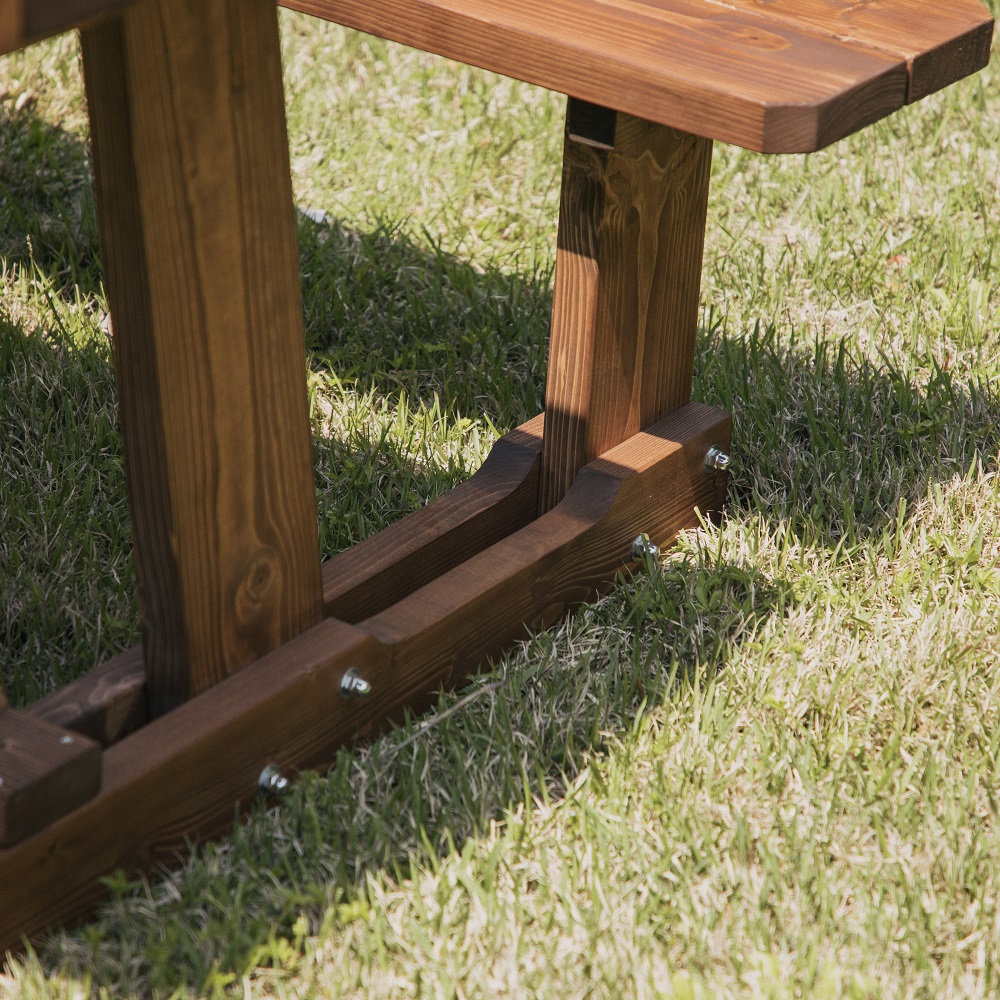 [로스타형] 야외테이블 세트 파라솔 피크닉 개방형 4인월넛색