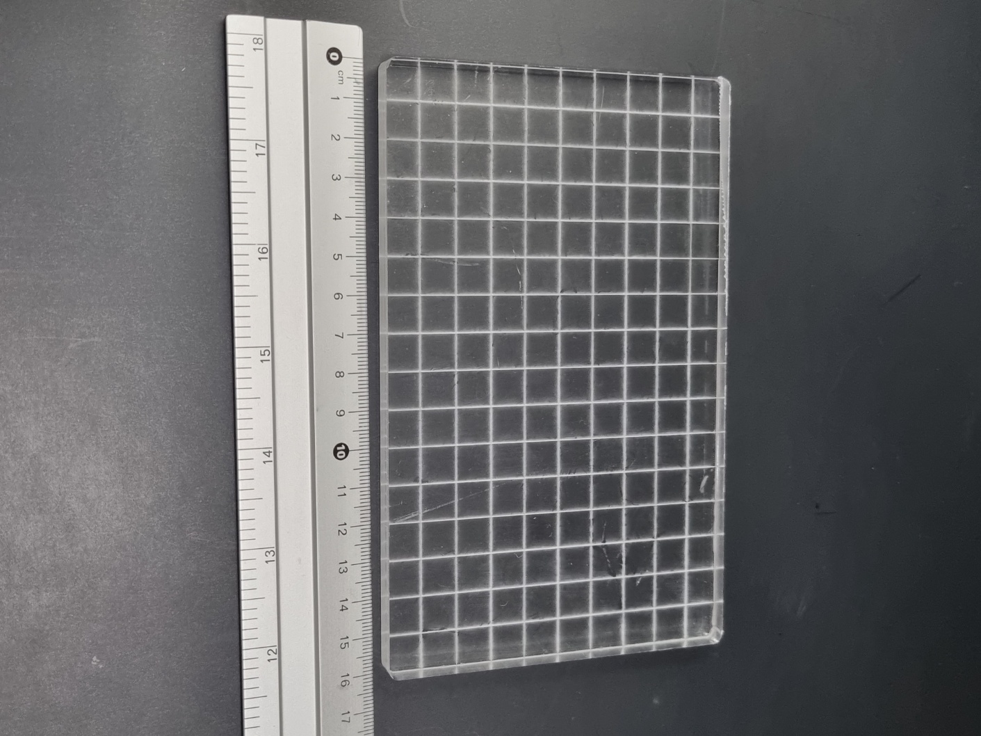 클리어스탬프 아크릴 블럭 그리드 커브 투명 정사각 5cm - 상세 이미지 4