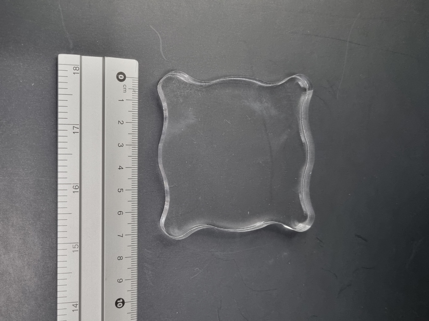 클리어스탬프 아크릴 블럭 그리드 커브 투명 정사각 5cm 이미지 8