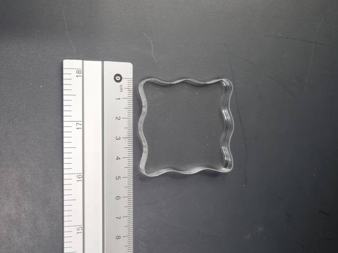 클리어스탬프 아크릴 블럭 그리드 커브 투명 정사각 5cm 이미지 7