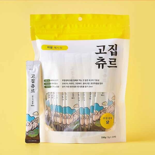 고집 츄르 30P 저염레시피 고양이 스틱 간식 무항생제 닭고기, 330g, 1개