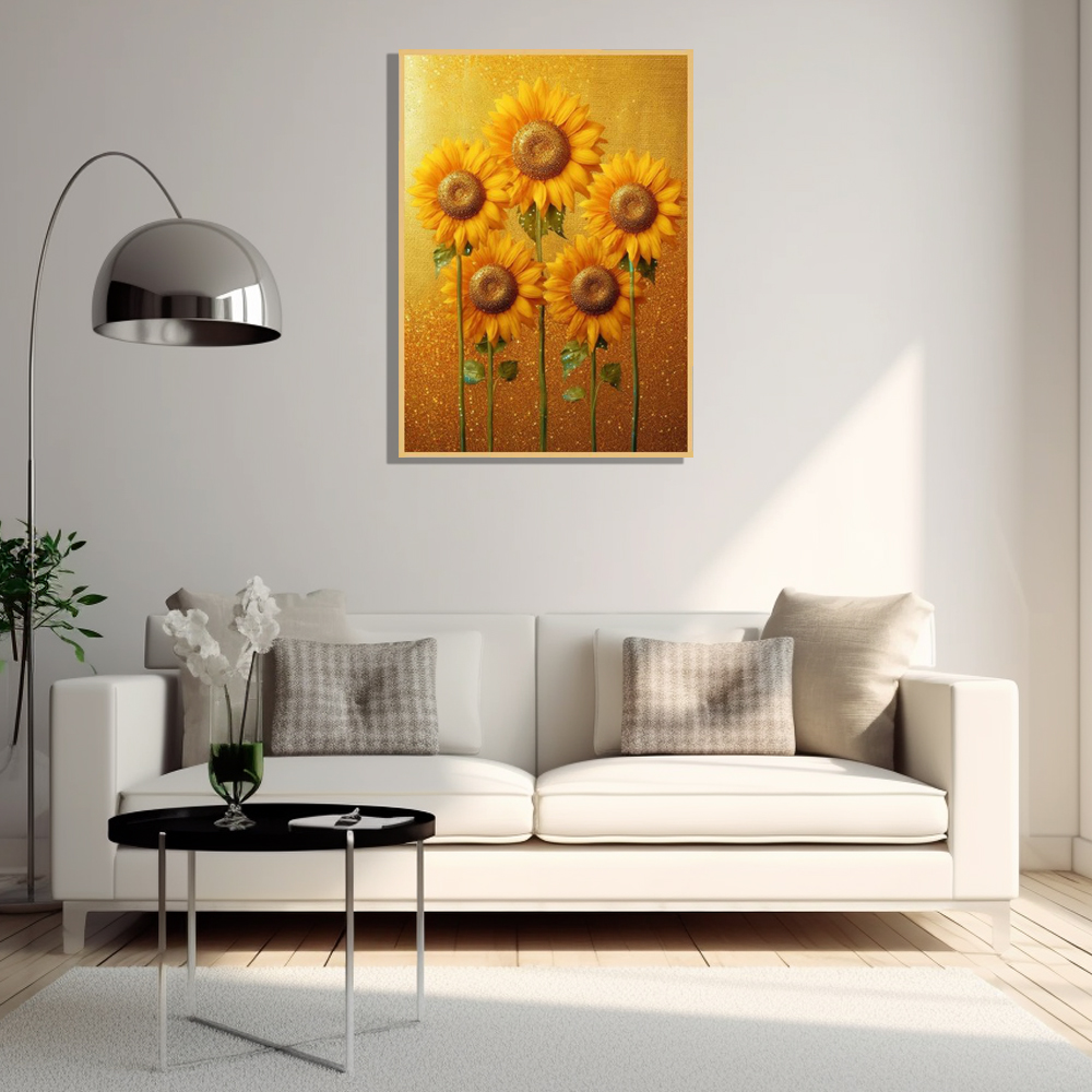 물방울 해바라기 A3 29.7X42cm 무광화이트 알루미늄액자 해바라기그림 - 상세 이미지 3