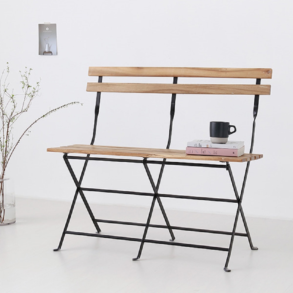 등받이 벤치의자 2인 3인 화이트 원목 상판 빈티지벤치