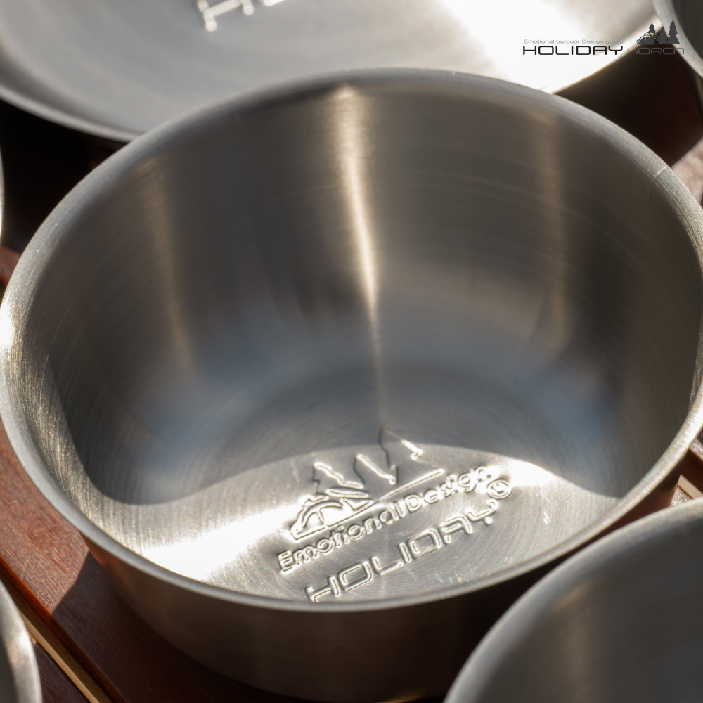 홀리데이 캠핑그릇 캠핑 스텐 304 식기 세트 18P