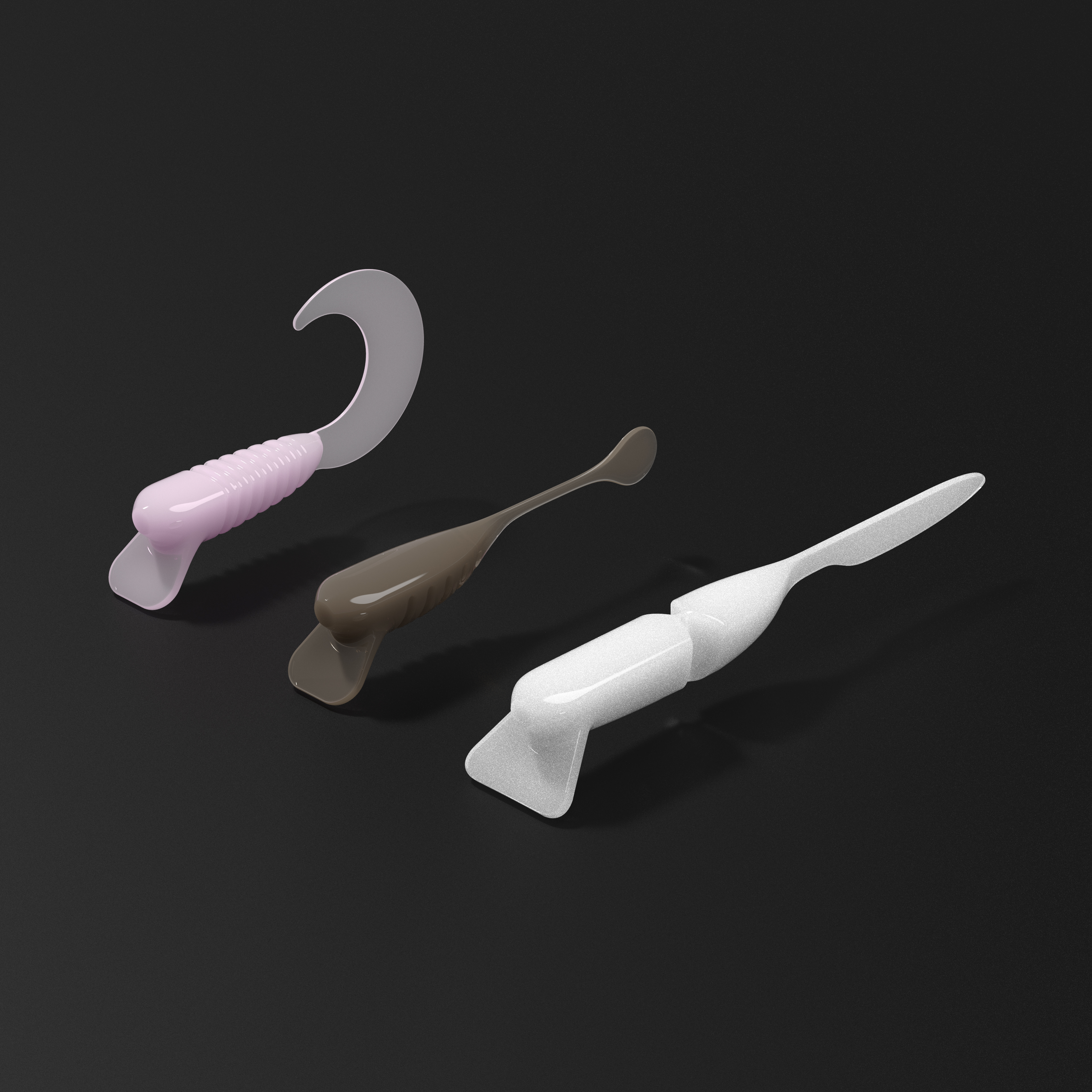 텐지 립그럽 씨테일 그럽웜 플로팅 웜 2.5인치 본글리터, 6.35cm - 상세 이미지 4
