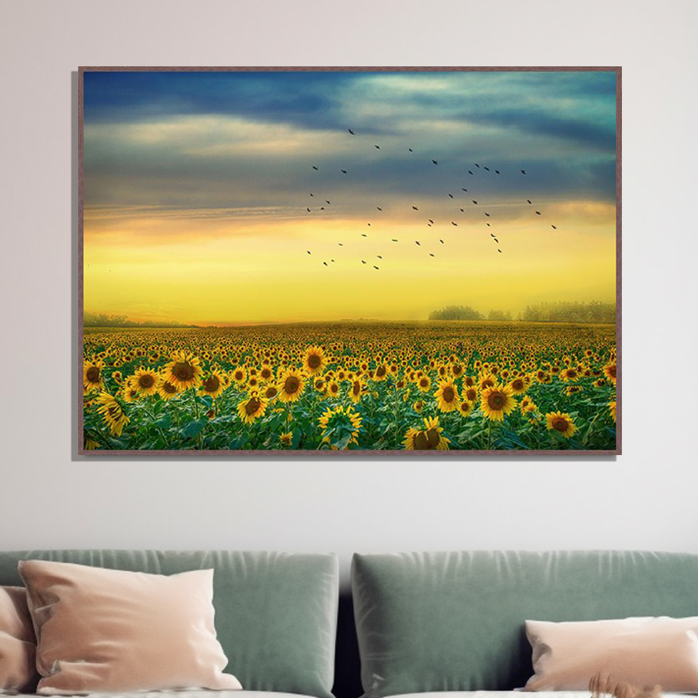 화창해바라기밭 A1 84.1X59.4cm 무광골드 알루미늄액자 복들어오는 그림 - 상세 이미지 4
