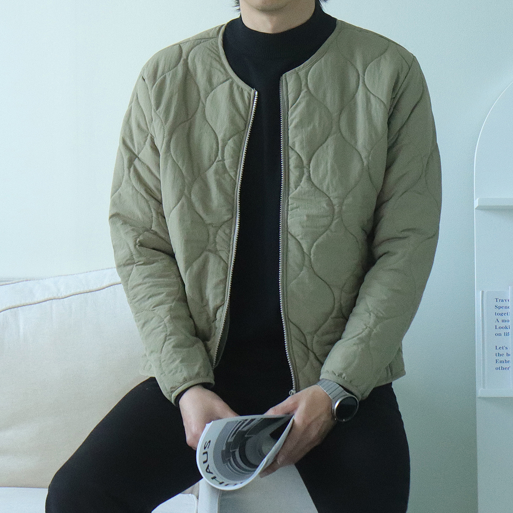 남자경량패딩 남자깔깔이 퀼팅 누빔 자켓 이미지 3
