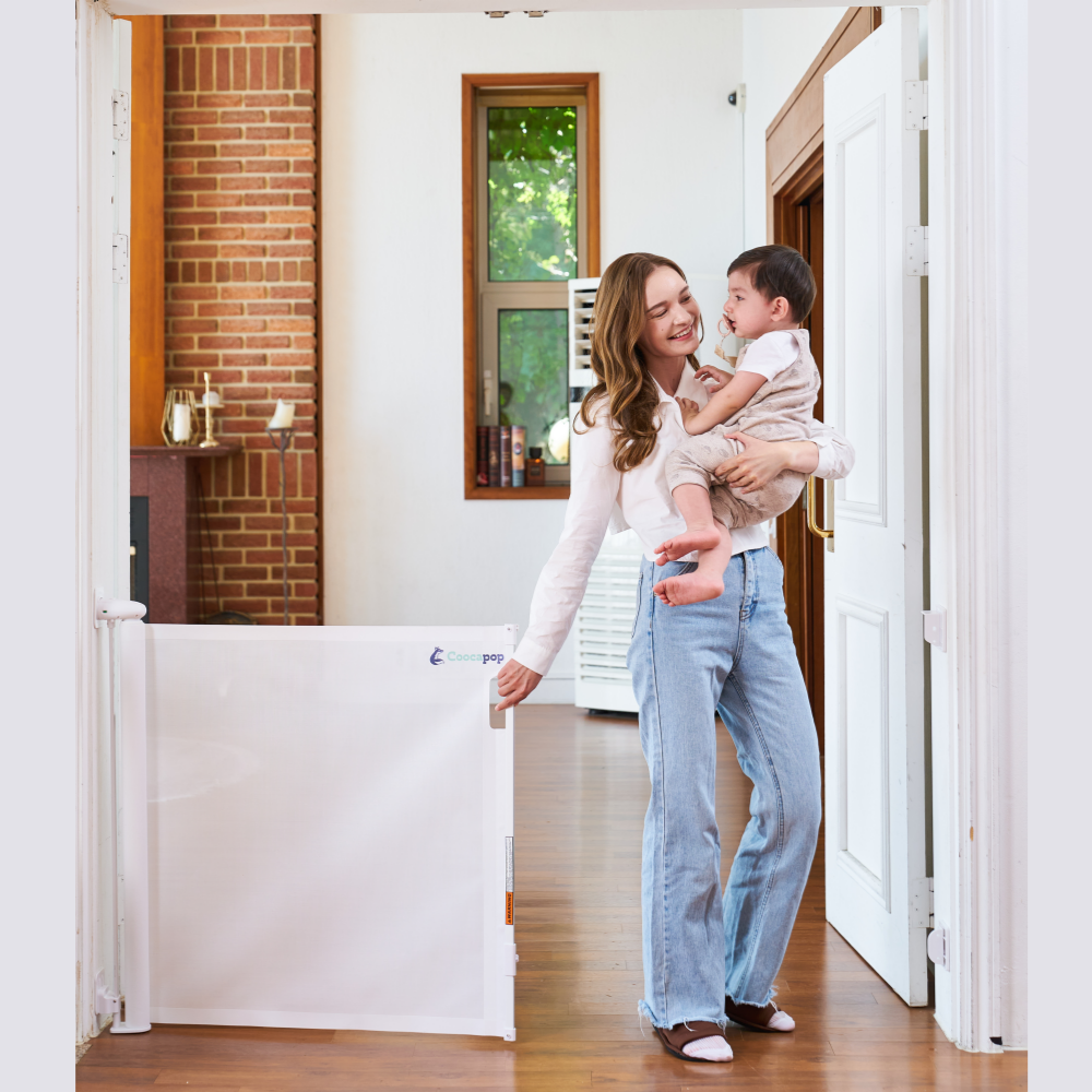 꾸까팝 롤링 스크린 안전문 롤리펜스 아기 화장실 주방안전가드 울타리 가드 사선 1.4M