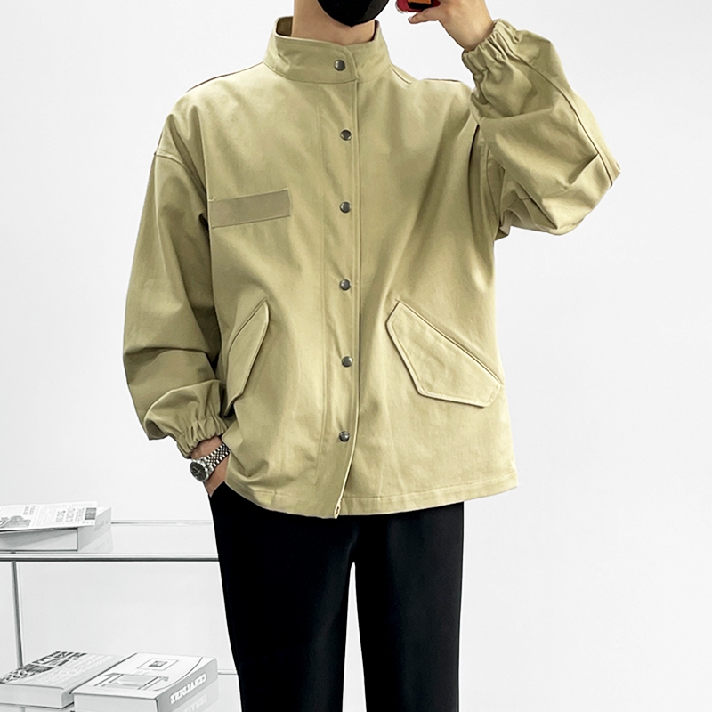 남자 파바노 봄 가을 오버핏 면 숏야상 자켓 점퍼 이미지 3