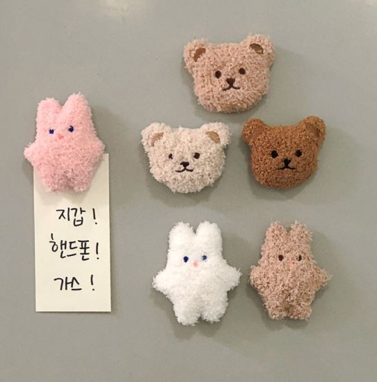 귀여운 곰돌군 토끼양 냉장고 현관문 자석 마그넷 - 상품 이미지
