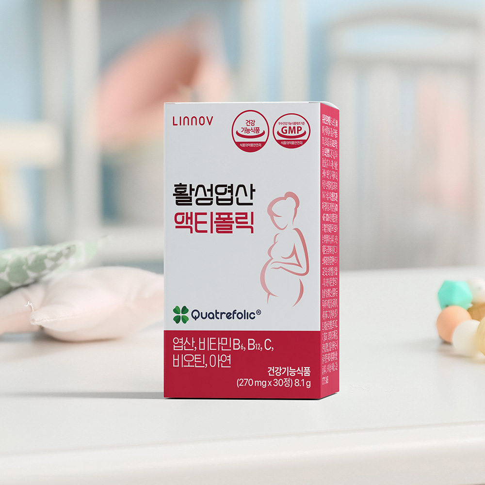 리노브 활성엽산 액티폴릭 액티브 4세대 엽산 임신준비 임신초기 임산부 30정, 1개 - 상세 이미지 5
