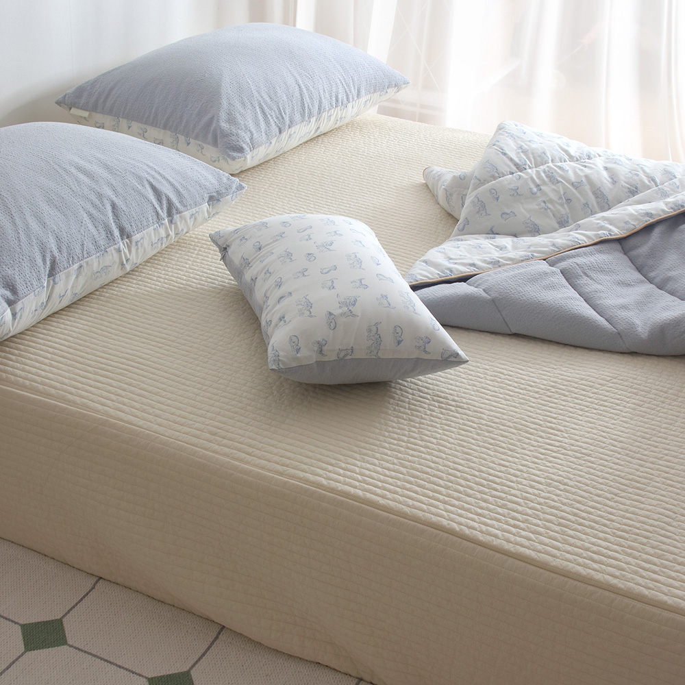 올인원 매트리스커버 침대시트 일체형 고밀도 순면 100수 누빔 저자극 밴딩 슈퍼싱글 올인원 고밀도매트리스커버