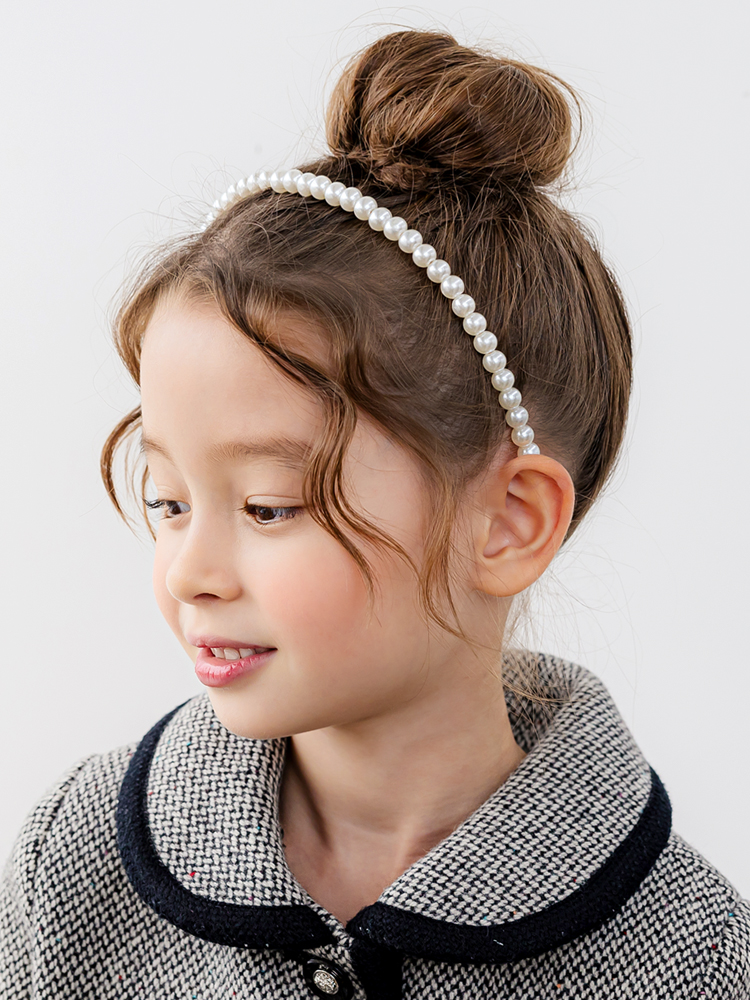 롤레오 진주 헤어밴드 유아머리띠 - 메인 이미지