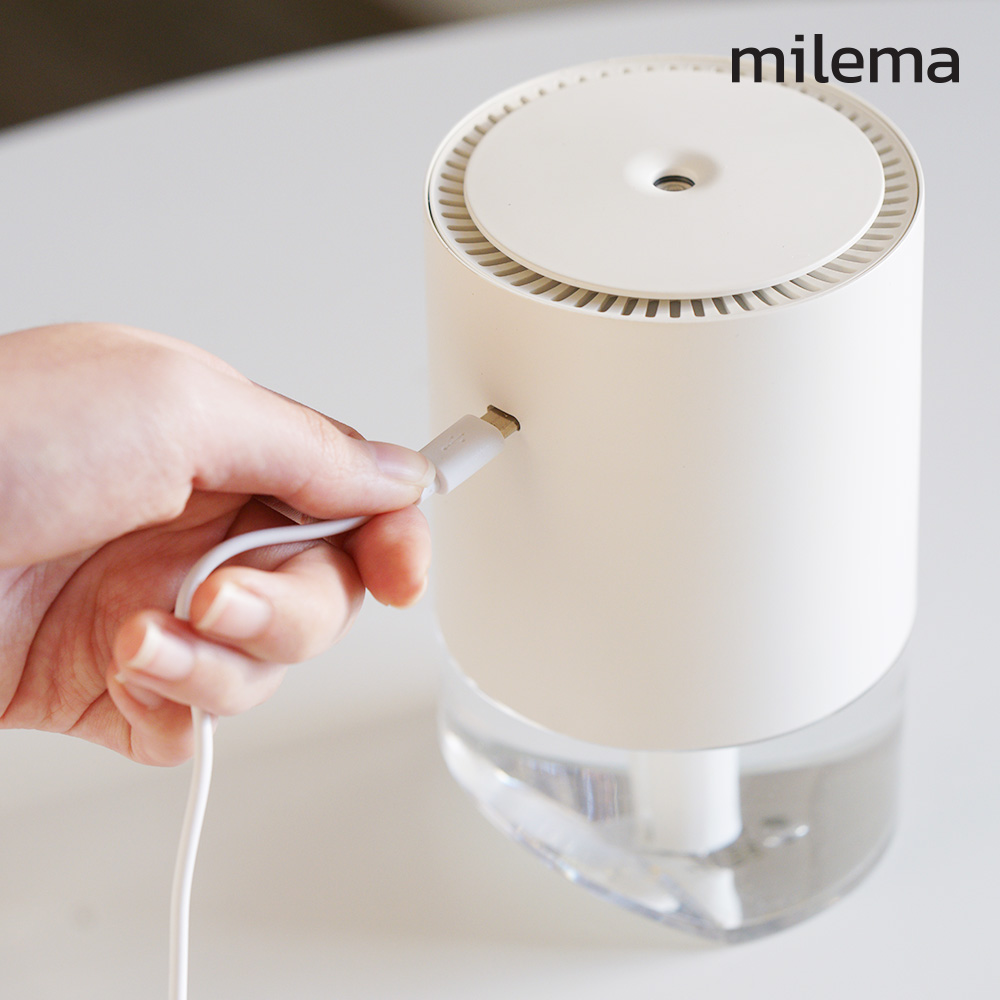 밀레마 사무실 미니 가습기 탁상용 무선 휴대용 듀얼각도 무드등