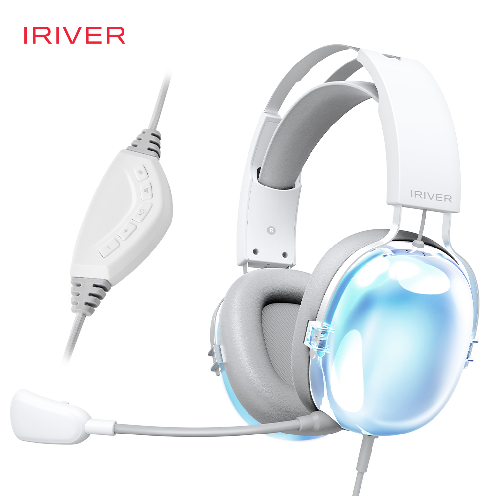 아이리버 가상7.1채널 노이즈캔슬링 ENC마이크 아이스블루LED USB 게이밍 헤드셋 EQwear-G30H Mirror