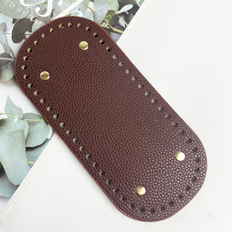 10x22cm) 타원형 소꼬발 뜨개 가방바닥판 엠보 인조가죽 - 상세 이미지 4