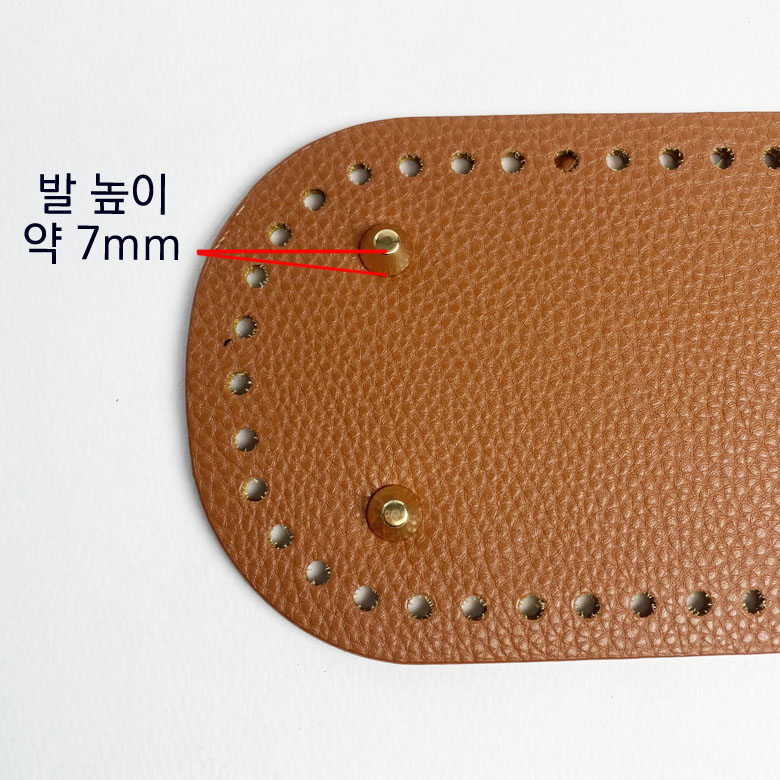 10x22cm) 타원형 소꼬발 뜨개 가방바닥판 엠보 인조가죽 이미지 7