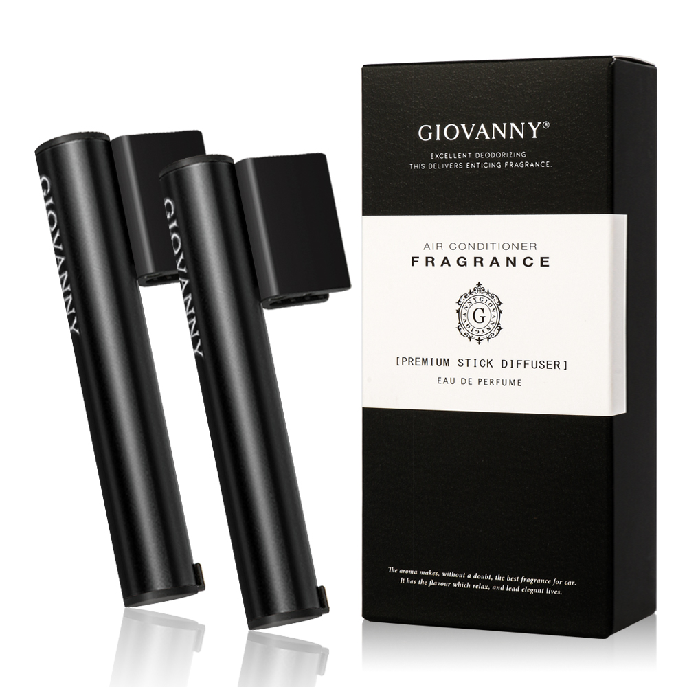 지오바니 차량용 송풍구 방향제 자동차 디퓨저 파워스틱 2개 리필 4개 블랙체리