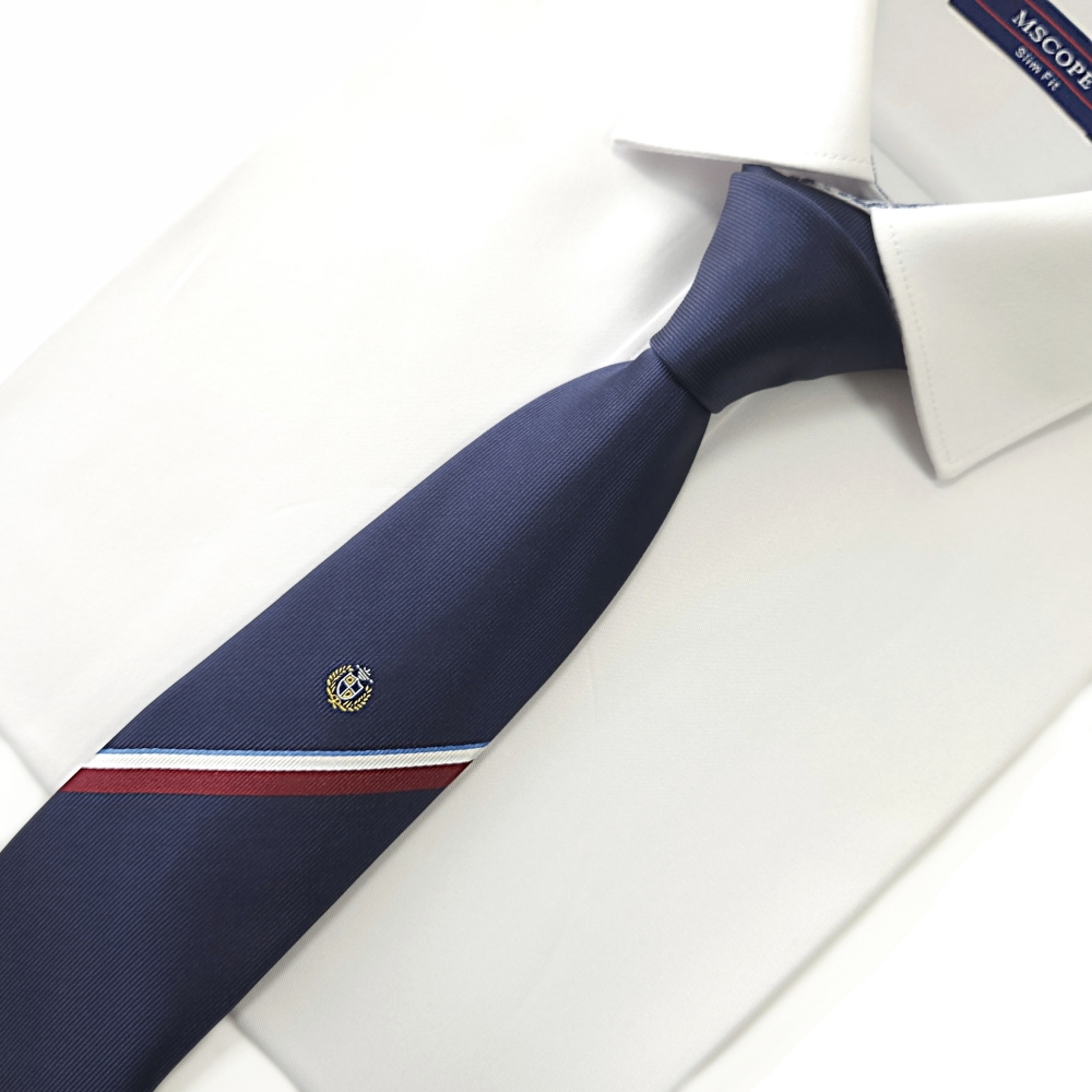 엠스코프 엠블러 프레피룩 스트라이프 수동 넥타이 MN510 네이비