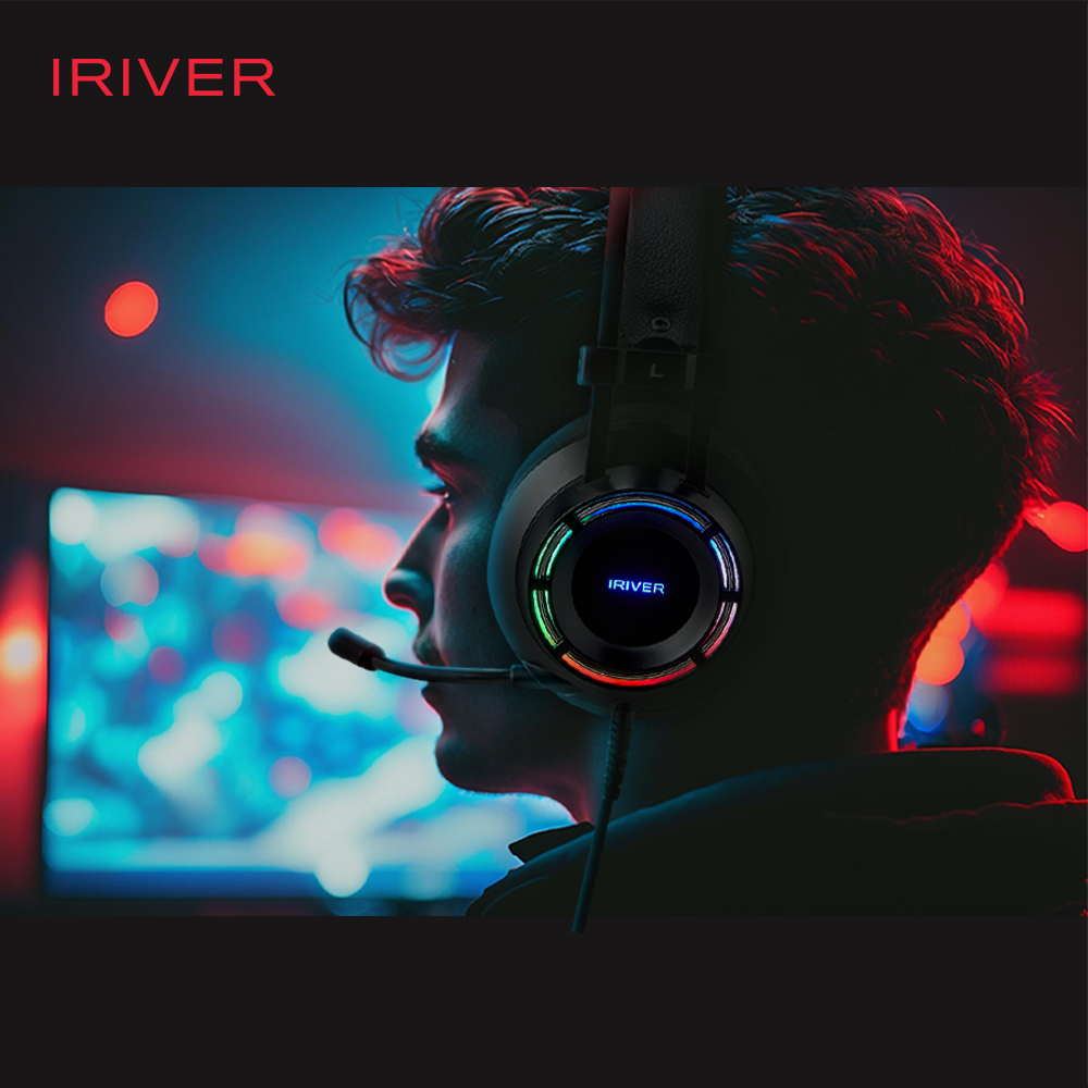 아이리버 가상7.1채널 노이즈캔슬링 ENC마이크 레인보우LED 초경량 USB 게이밍 헤드셋 EQwear-G50H - 상세 이미지 3